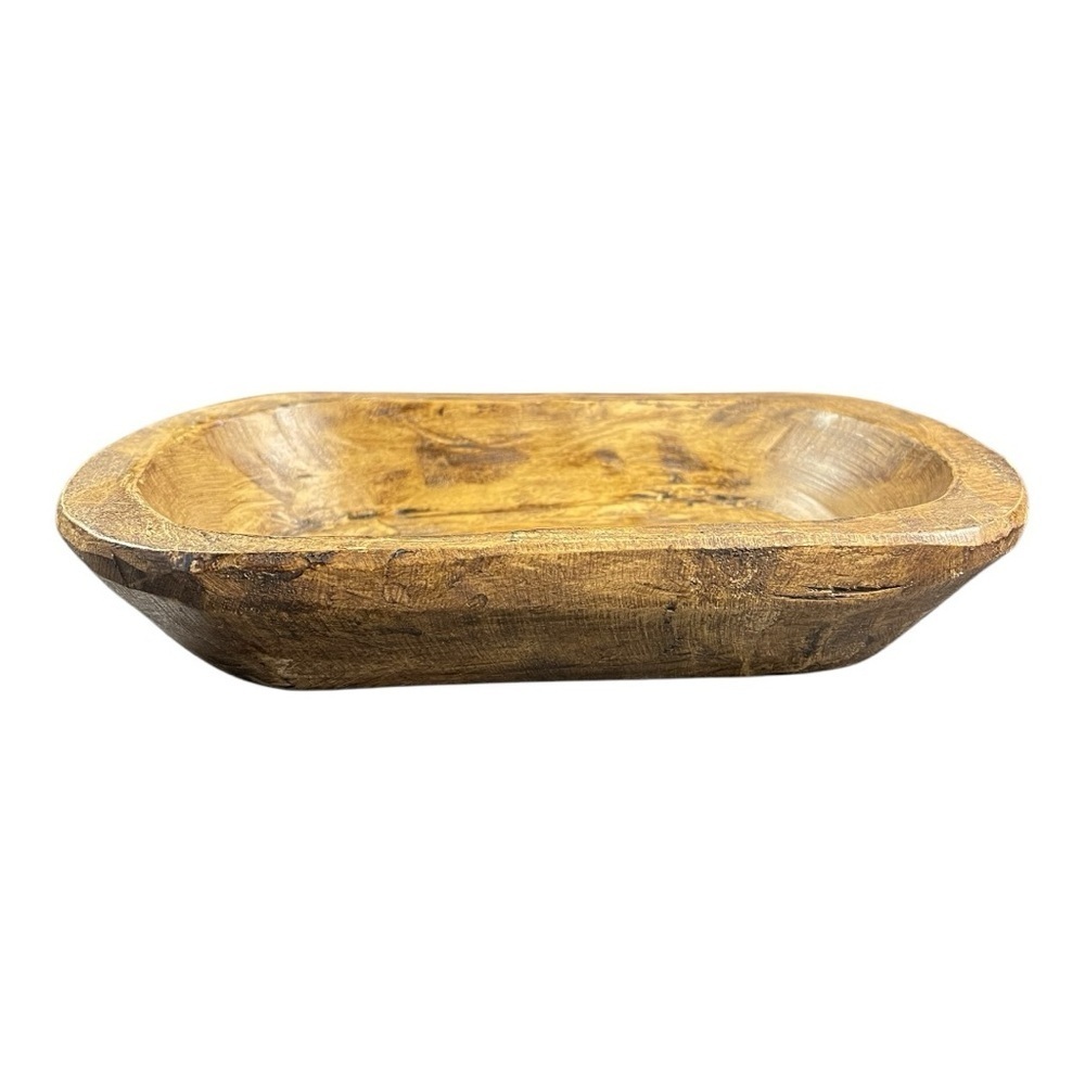 Rustic Wooden Dough Bowl - 12-Inch